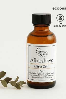 Citrus Zest Aftershave – 2 oz natural post-shave lotion with essential oils, soothing and refreshing, ecobeaut.com