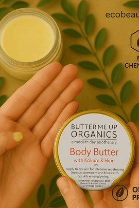 Organic body butter application with Kokum & Illipe – no chemicals – ecobeaut.com