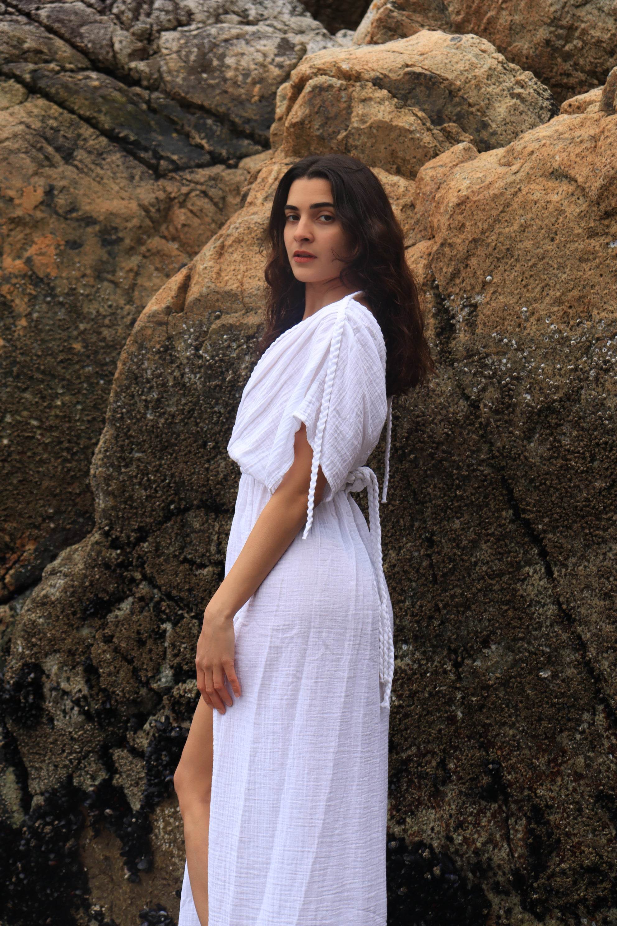 Boho Cotton Slit Summer Maxi Dress – Organic Cotton Goddess Style