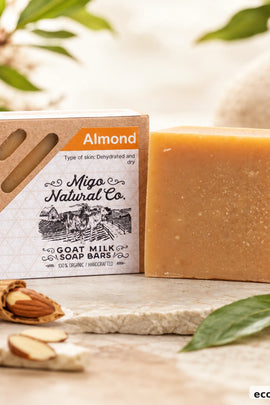 Almond Goat Milk Soap Bar – Moisturizing Face & Body Soap for Dry and Mature Skin