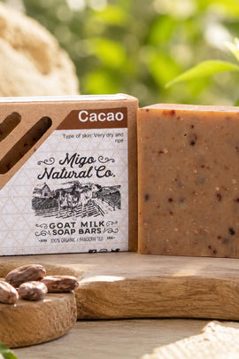 Cacao Goat Milk Soap Bar – Moisturizing Face & Body Cleanser for Very Dry Skin