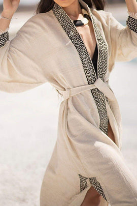 Sun Goddess Linen Kimono – Handcrafted Elegance with Organic Dyes