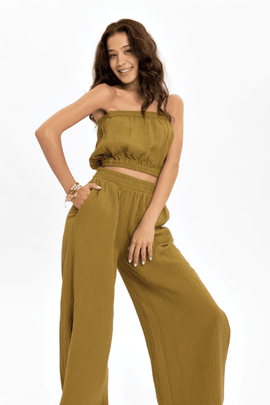 Pure Cotton Strapless Crop Top – Breathable & Sustainable