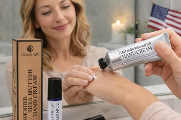 Woman using organic hand cream and cuticle oil – Ecobeaut.com