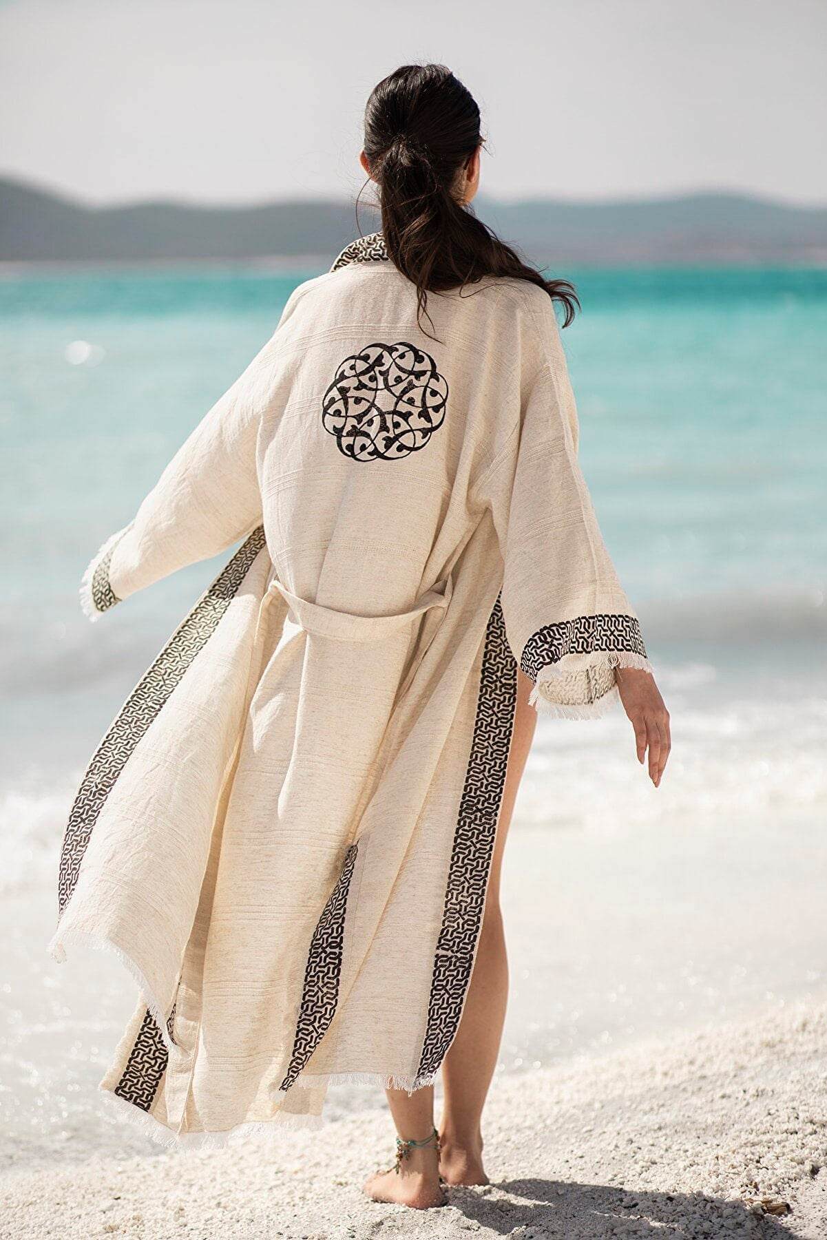 Sun Goddess Linen Kimono – Handcrafted Elegance with Organic Dyes