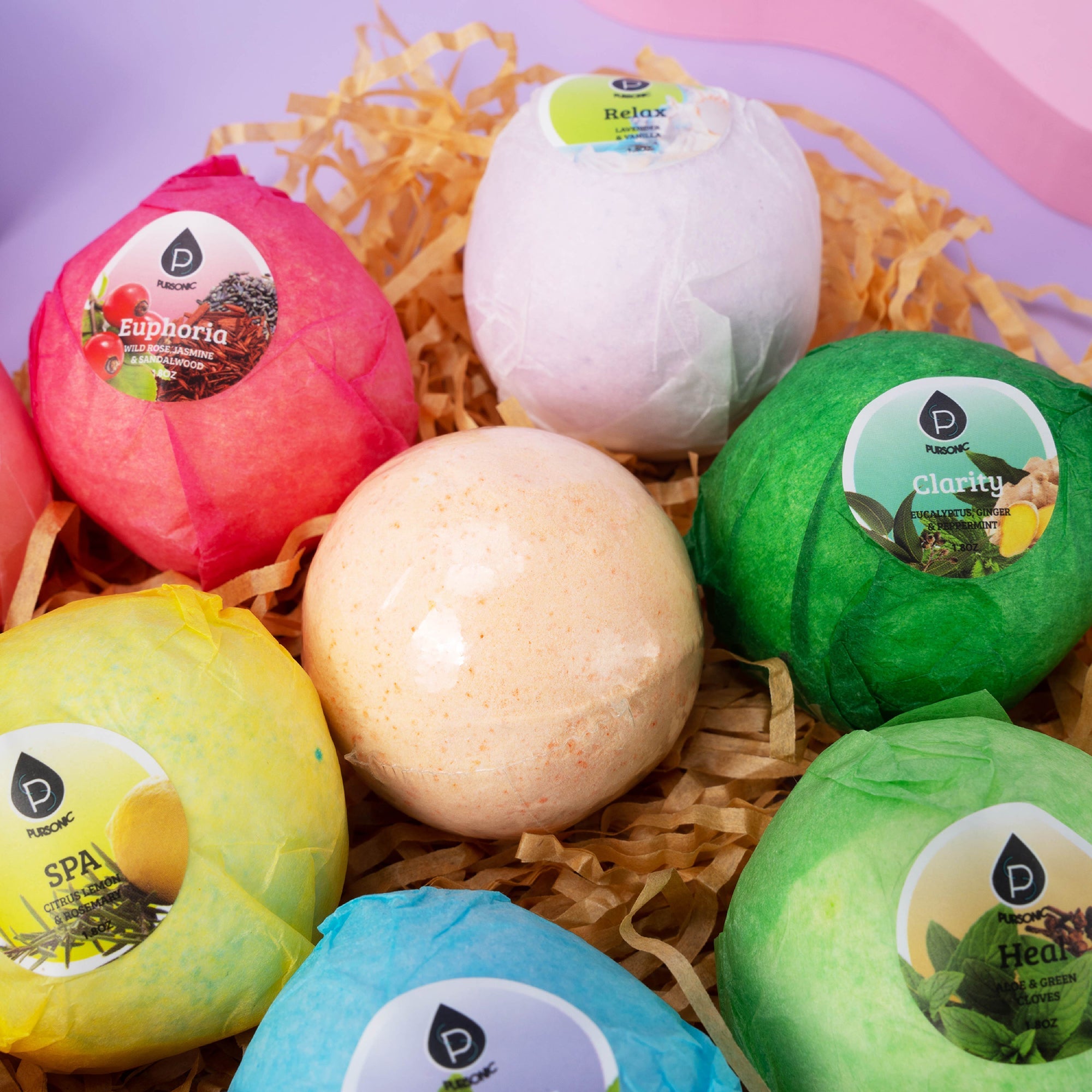 10-Piece Natural Bath Bomb Gift Set – Handmade Aromatherapy Bath Bombs with Essential Oils, 4.1 oz Each