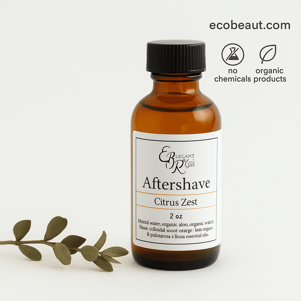 Citrus Zest Aftershave – 2 oz natural post-shave lotion with essential oils, soothing and refreshing, ecobeaut.com