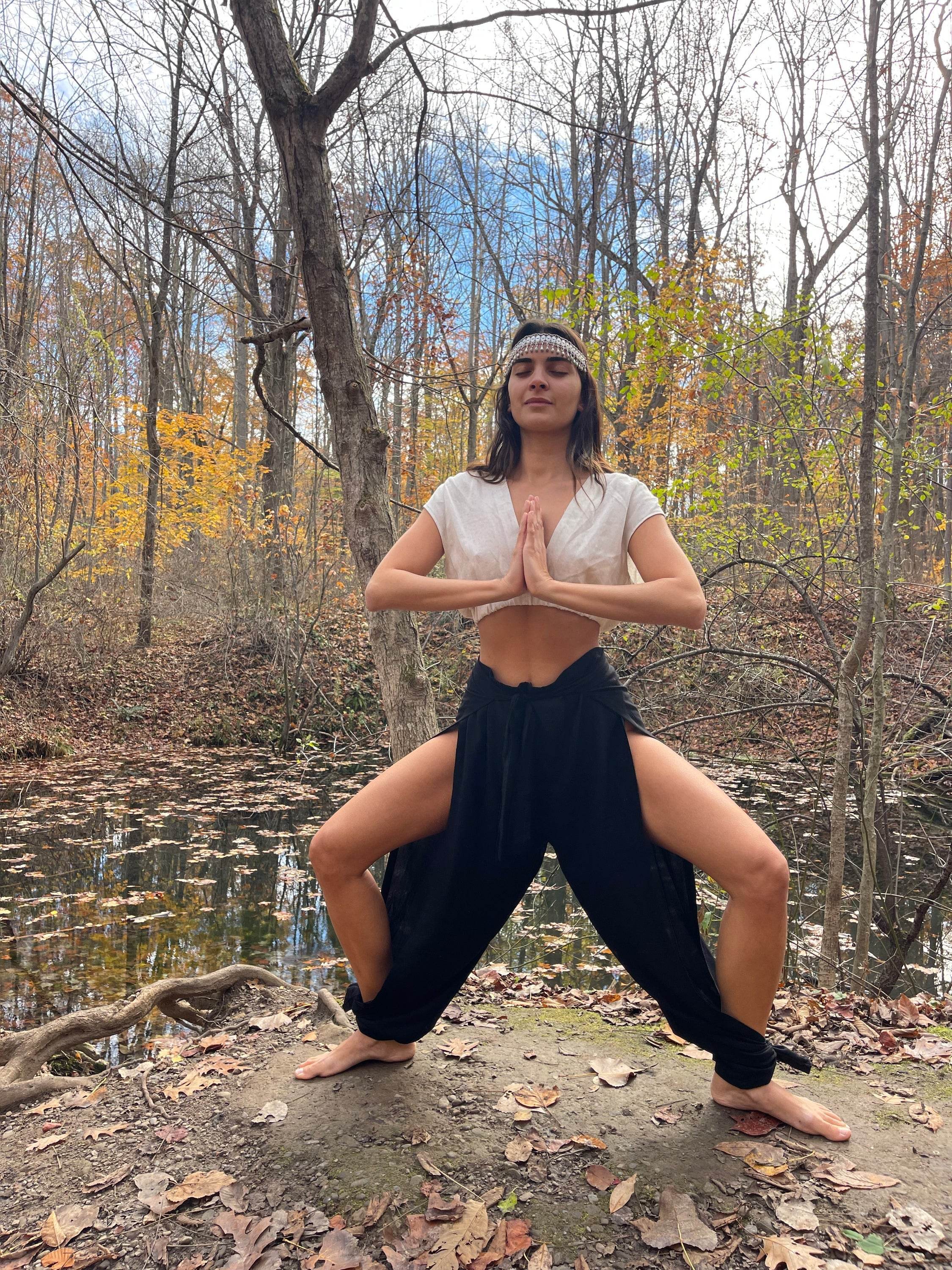 Black Nomad Pants – Organic Cotton Activewear for Yoga, Dance, and Movement