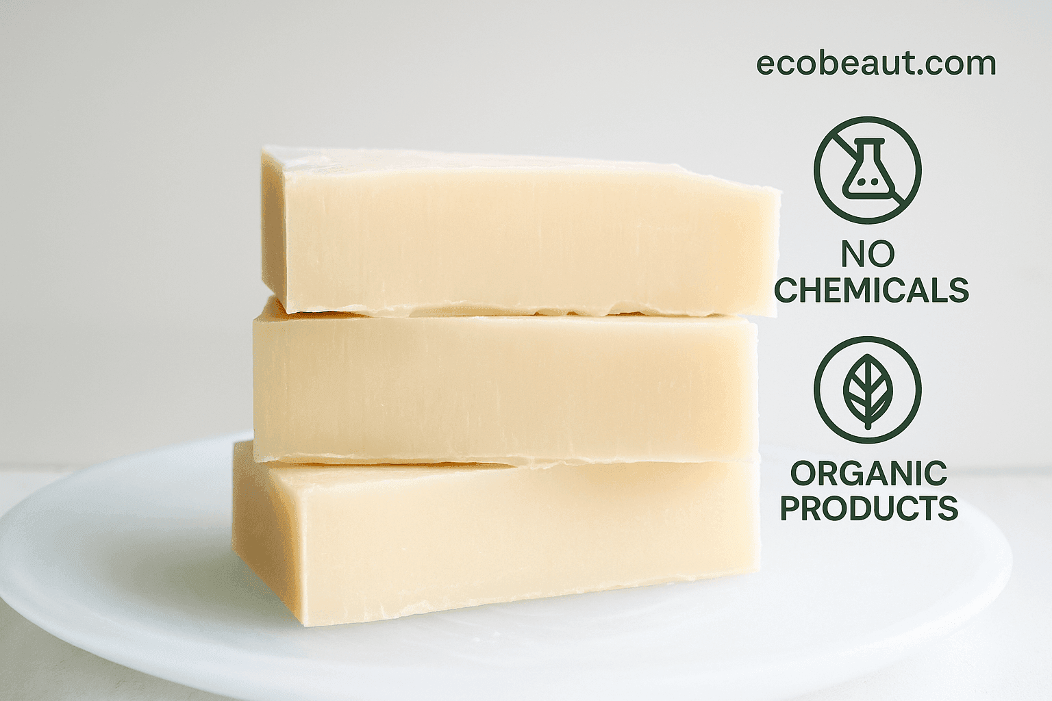 Lavender tea bars with ecobeaut.com, No Chemicals, and Organic Products labels.