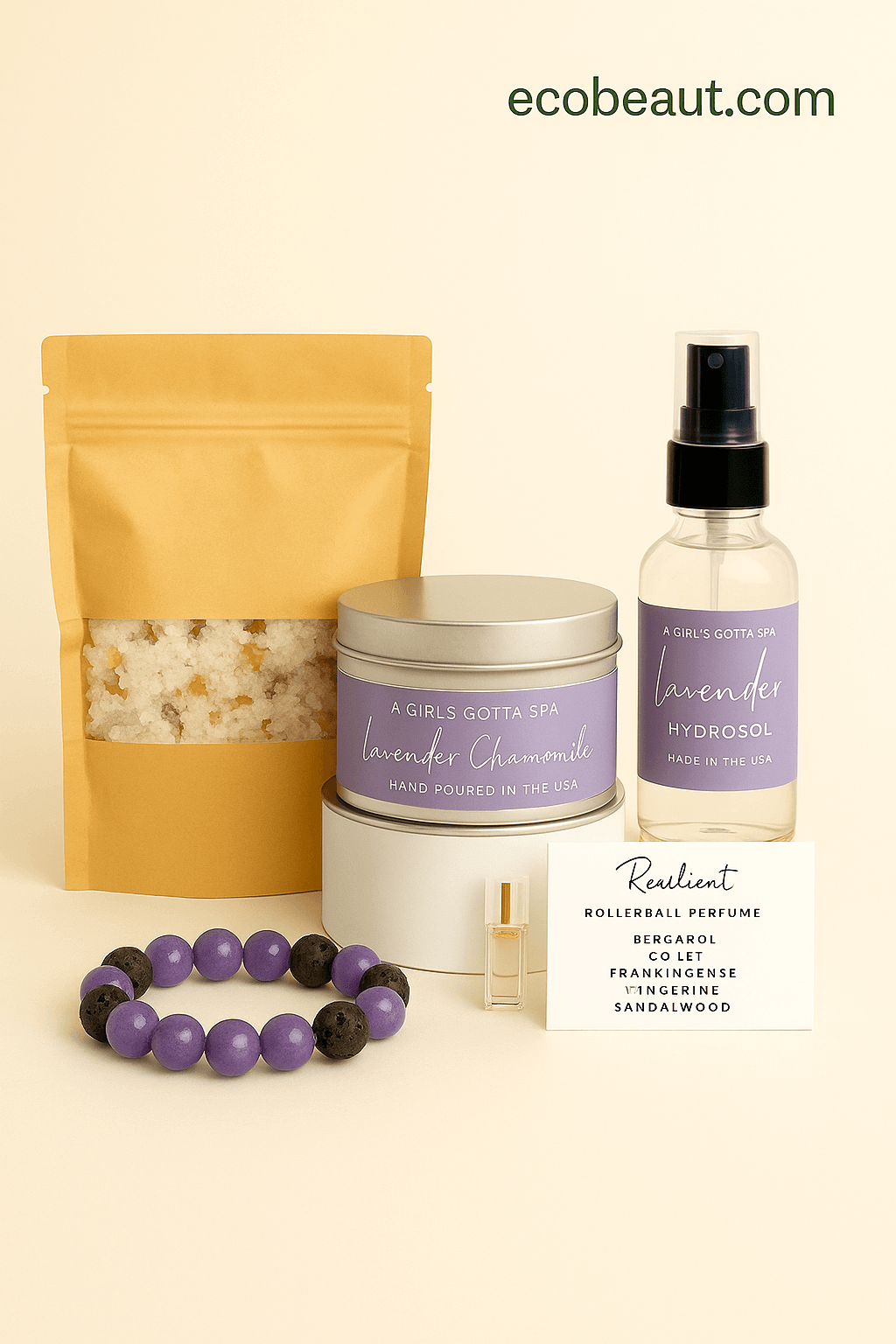 Be Well Relaxation Box - Ultimate Self-Care Gift Set featuring lavender aromatherapy products and spa essentials.