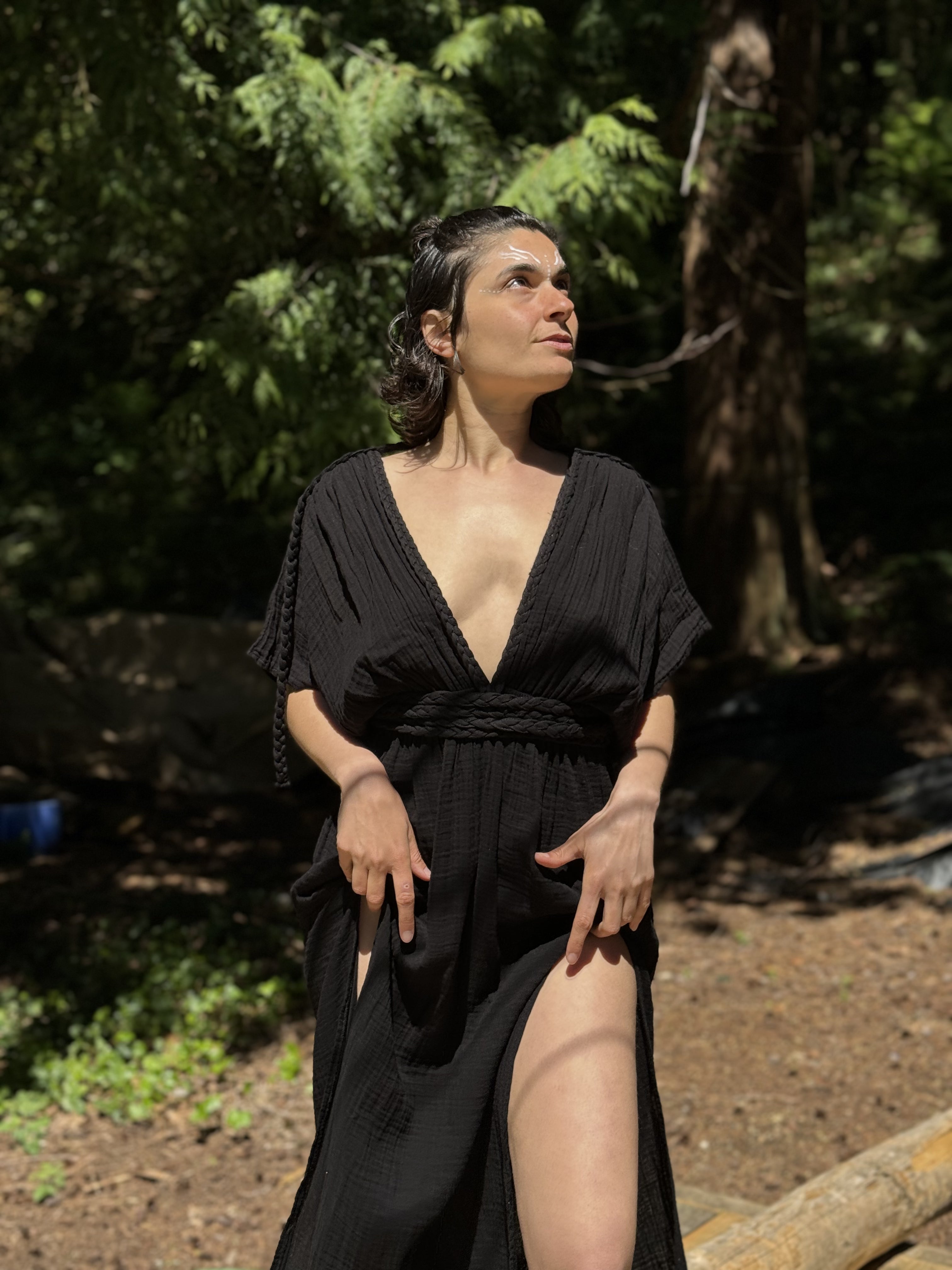 Boho Cotton Slit Summer Maxi Dress – Organic Cotton Goddess Style