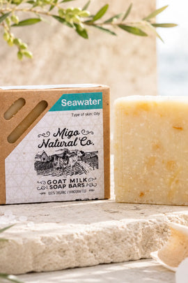 Seawater Goat Milk Soap Bar – Mineral-Rich Body Cleanser for Dry and Rough Skin