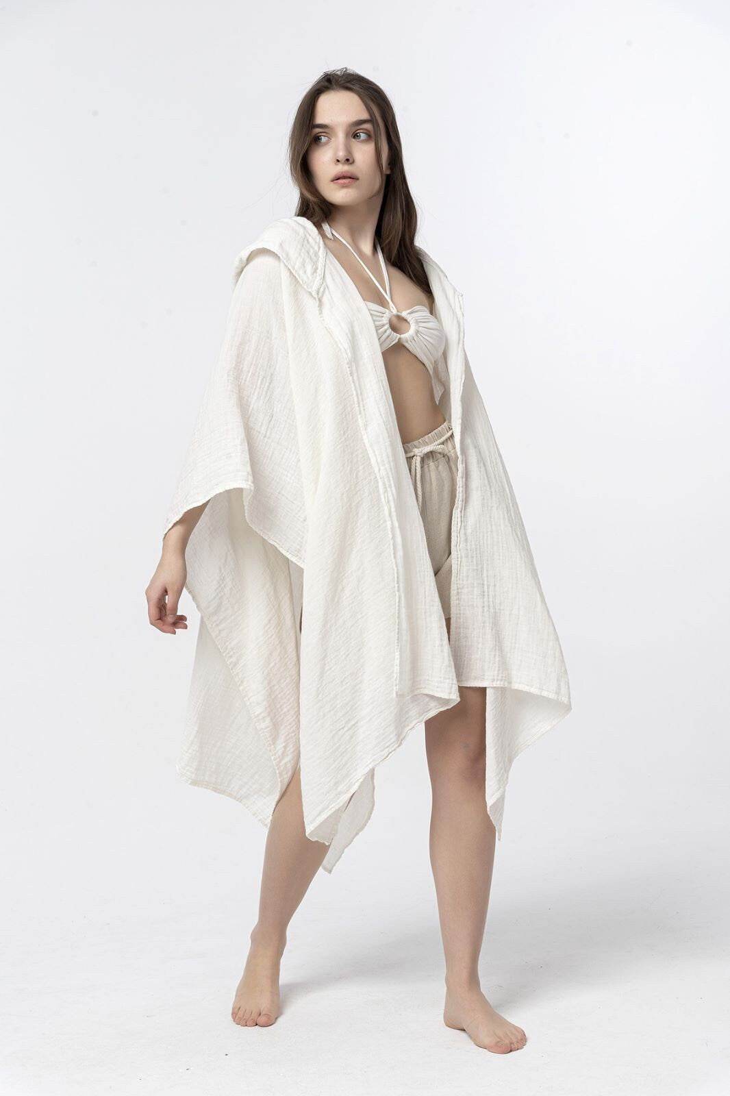 Hooded Black Unisex Cotton Cloak Kaftan – Sustainable and Stylish