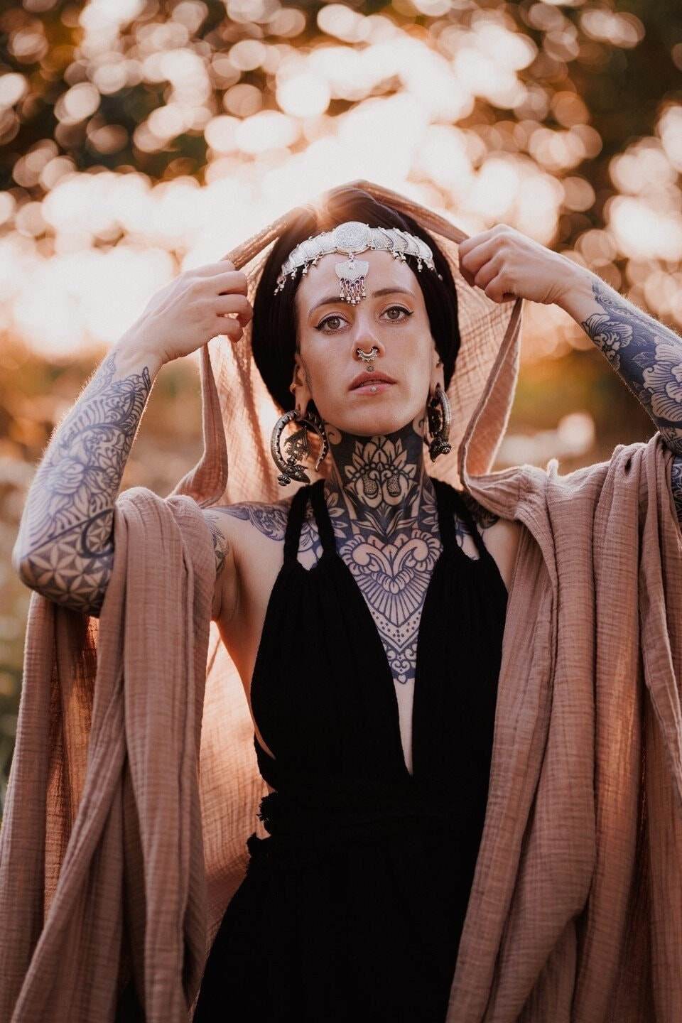 Hooded Black Unisex Cotton Cloak Kaftan – Sustainable and Stylish